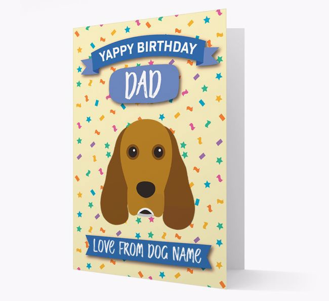 Personalized Card 'Yappy Birthday Dad' with {breedCommonName} Icon